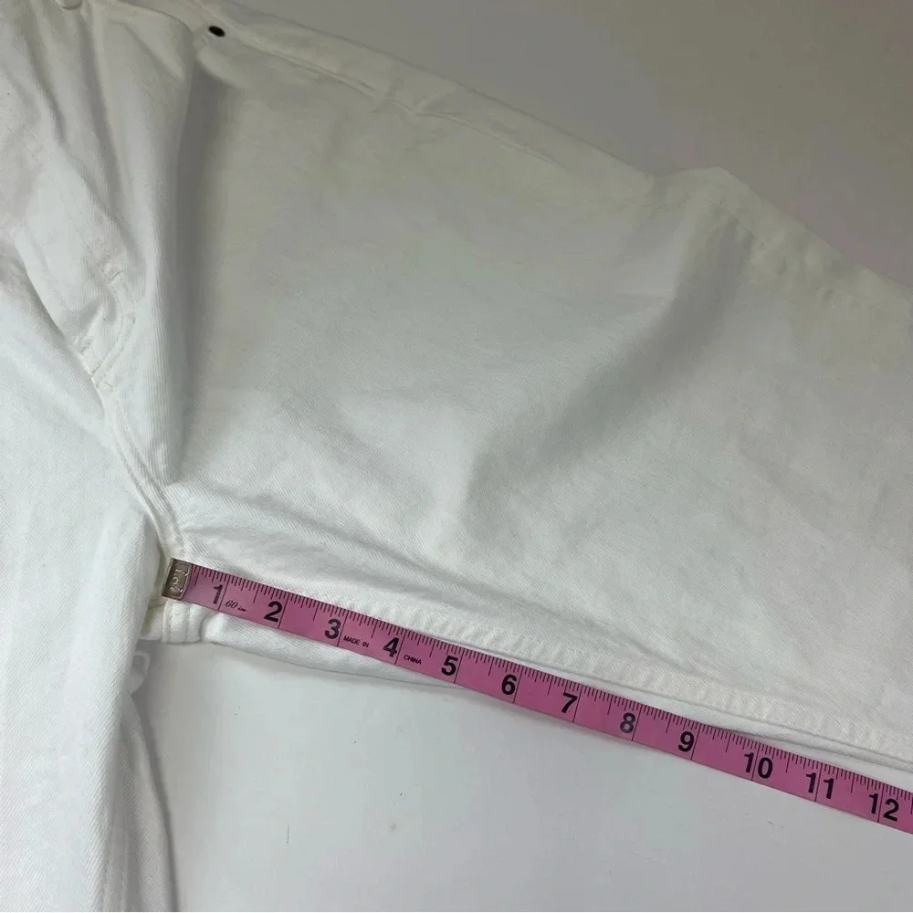 Topshop Dad Jeans Womens 34 US 12 White Button Fly Cotton Blend Denim